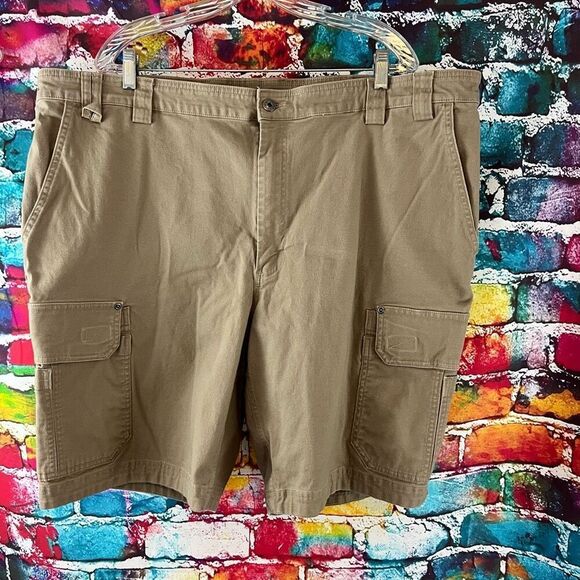 Duluth Shorts Mens 48 Tan  Flex Firehose Carpenter Cargo Outdoor Relaxed Fit - Picture 1 of 5
